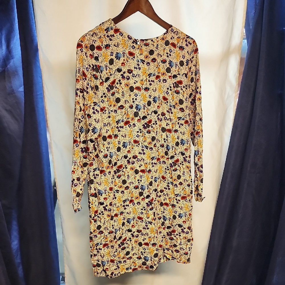 H&M Red and Blue Long Sleeve Sheath Dress